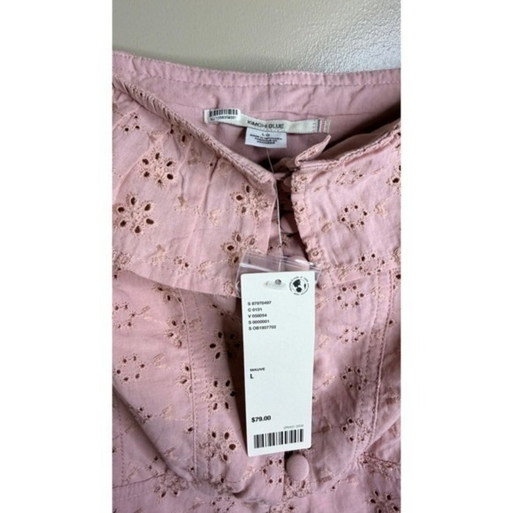 Kimchi Blue Mauve Pink Eyelet Ruffle Romper NWT Size L - Picture 3 of 7